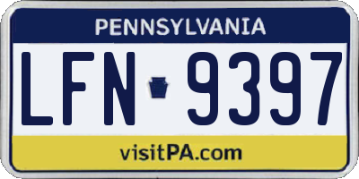 PA license plate LFN9397