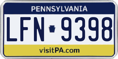 PA license plate LFN9398