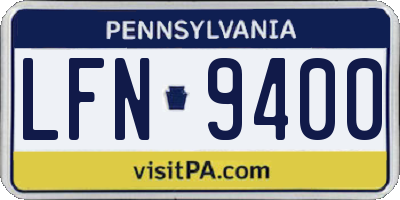 PA license plate LFN9400