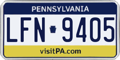 PA license plate LFN9405