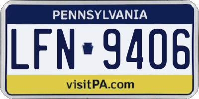PA license plate LFN9406