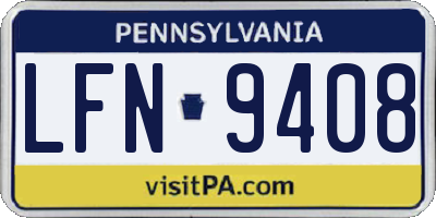 PA license plate LFN9408