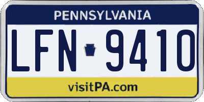 PA license plate LFN9410