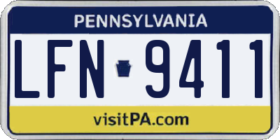 PA license plate LFN9411