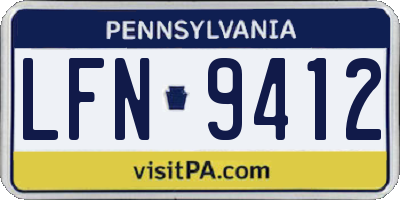 PA license plate LFN9412