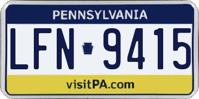 PA license plate LFN9415