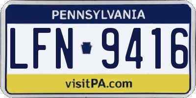 PA license plate LFN9416