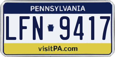 PA license plate LFN9417