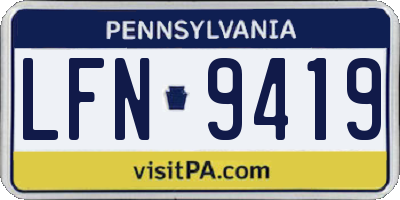 PA license plate LFN9419