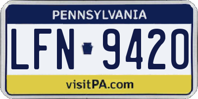 PA license plate LFN9420