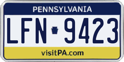 PA license plate LFN9423