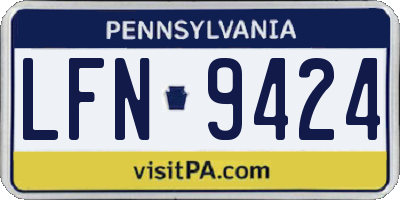 PA license plate LFN9424