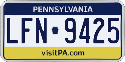 PA license plate LFN9425