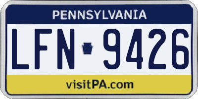 PA license plate LFN9426