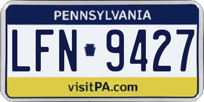 PA license plate LFN9427