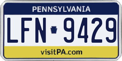 PA license plate LFN9429