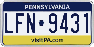 PA license plate LFN9431