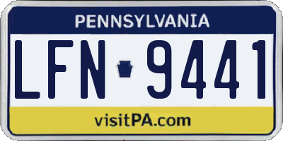 PA license plate LFN9441