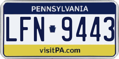 PA license plate LFN9443