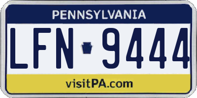 PA license plate LFN9444