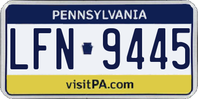 PA license plate LFN9445