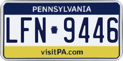 PA license plate LFN9446