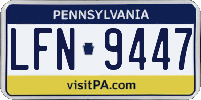 PA license plate LFN9447