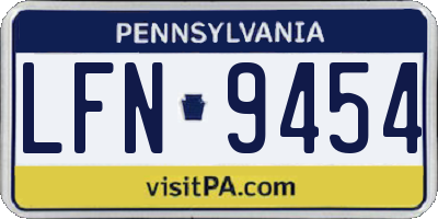 PA license plate LFN9454