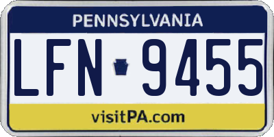 PA license plate LFN9455
