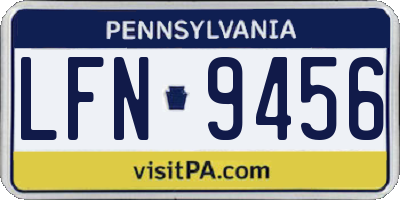 PA license plate LFN9456