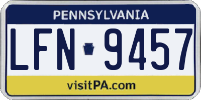 PA license plate LFN9457