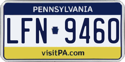PA license plate LFN9460