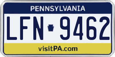 PA license plate LFN9462