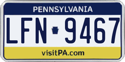PA license plate LFN9467
