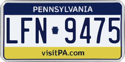 PA license plate LFN9475