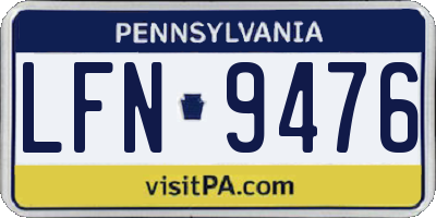 PA license plate LFN9476
