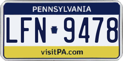 PA license plate LFN9478