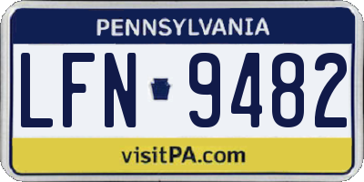 PA license plate LFN9482