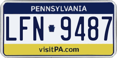 PA license plate LFN9487