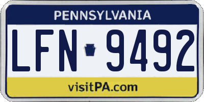 PA license plate LFN9492