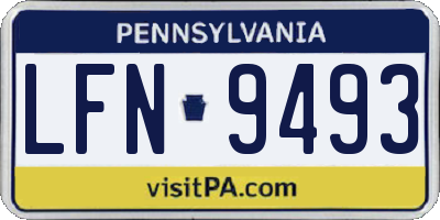 PA license plate LFN9493