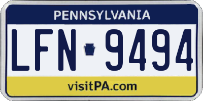 PA license plate LFN9494