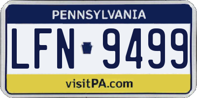 PA license plate LFN9499