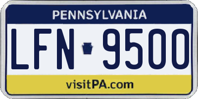 PA license plate LFN9500