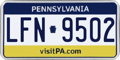 PA license plate LFN9502