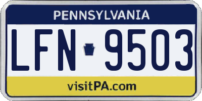 PA license plate LFN9503