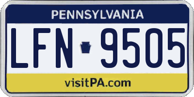 PA license plate LFN9505