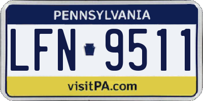 PA license plate LFN9511
