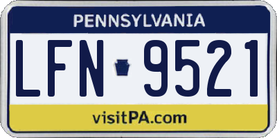 PA license plate LFN9521