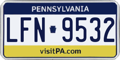 PA license plate LFN9532